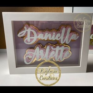 Custom made/ Personalized 3d name shadow box